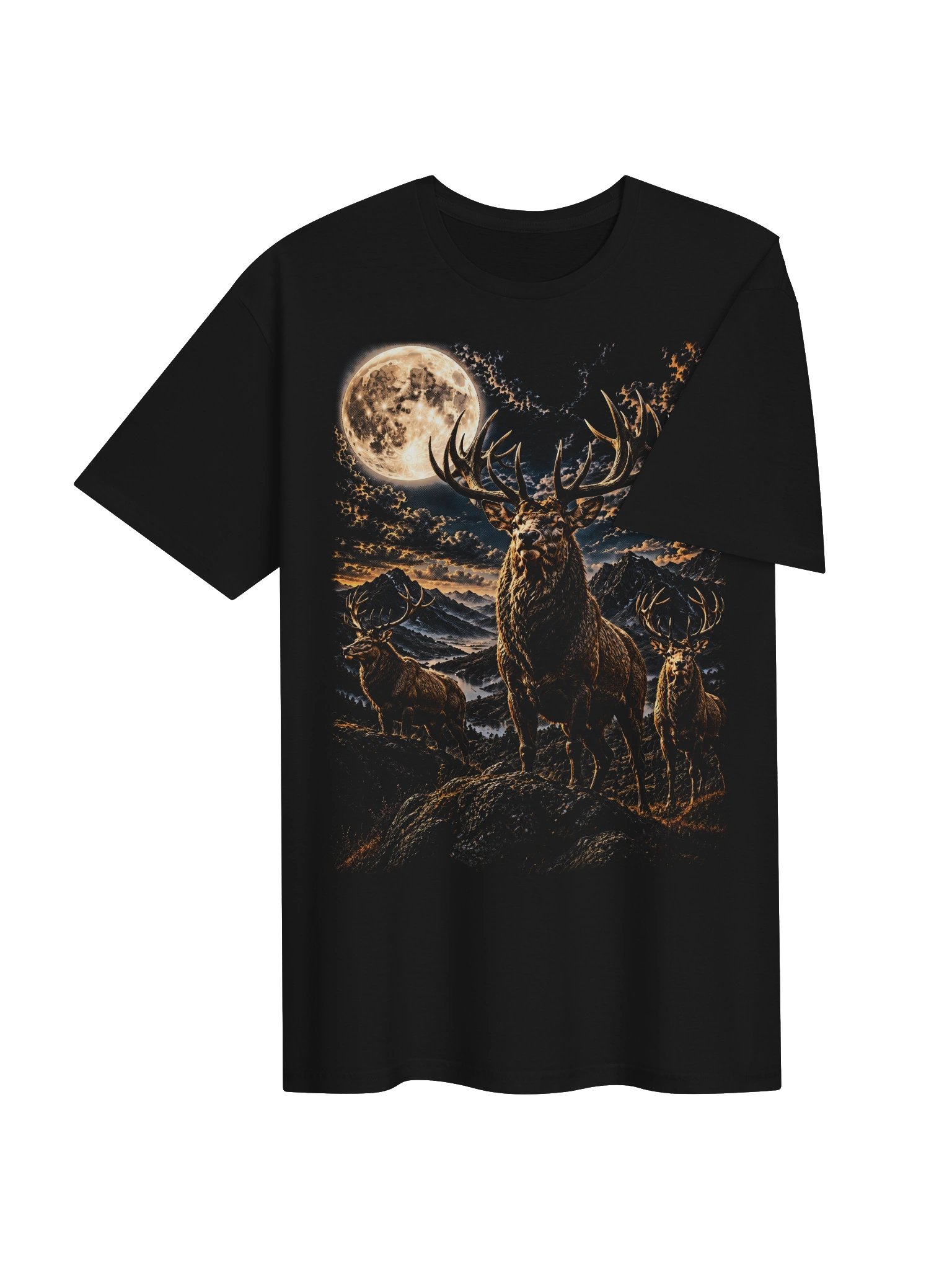 Stag Howling Moon Tshirt | Wildlife Legendary Shirt product image (3)