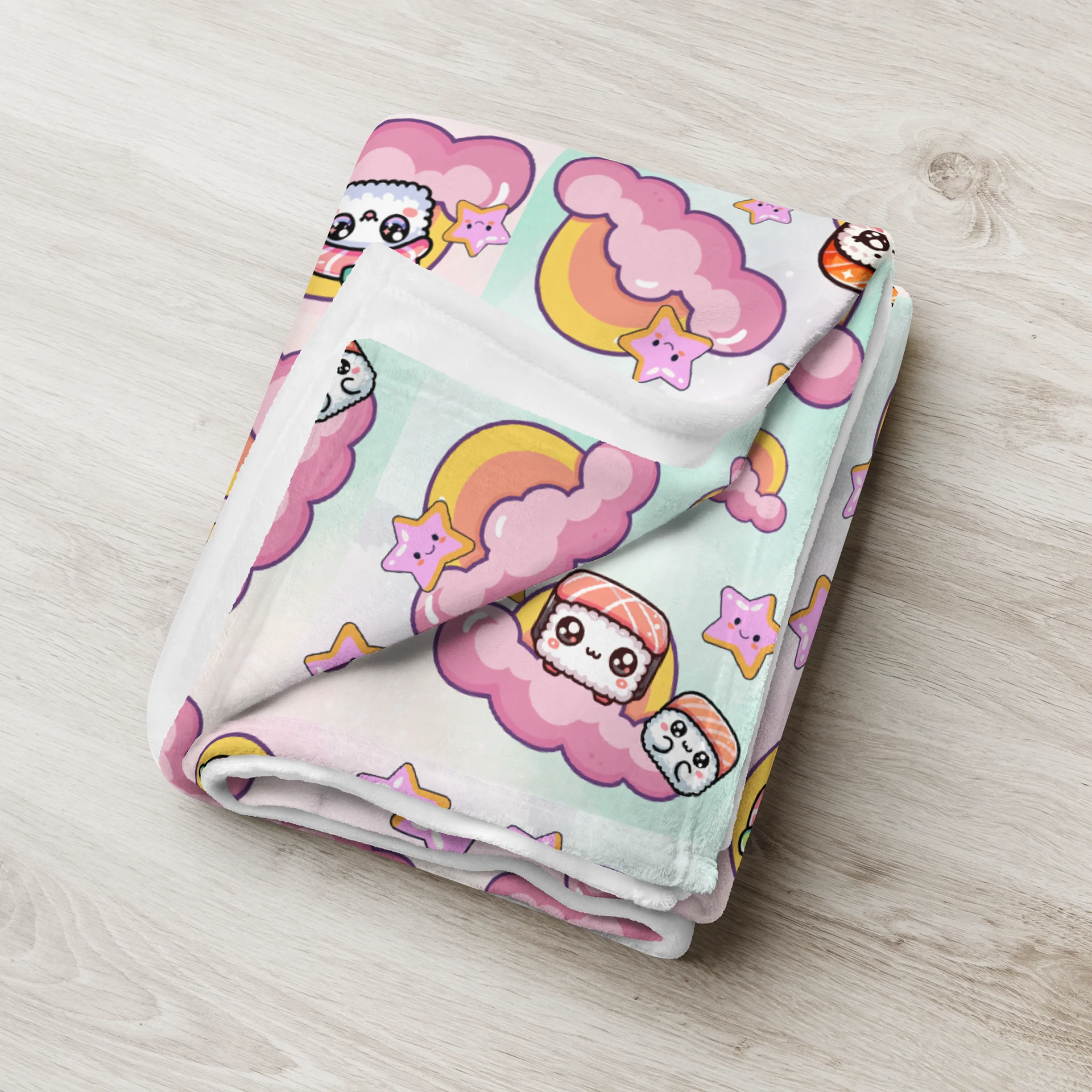 Sushi Stars and Clouds Throw Blanket product image (4)