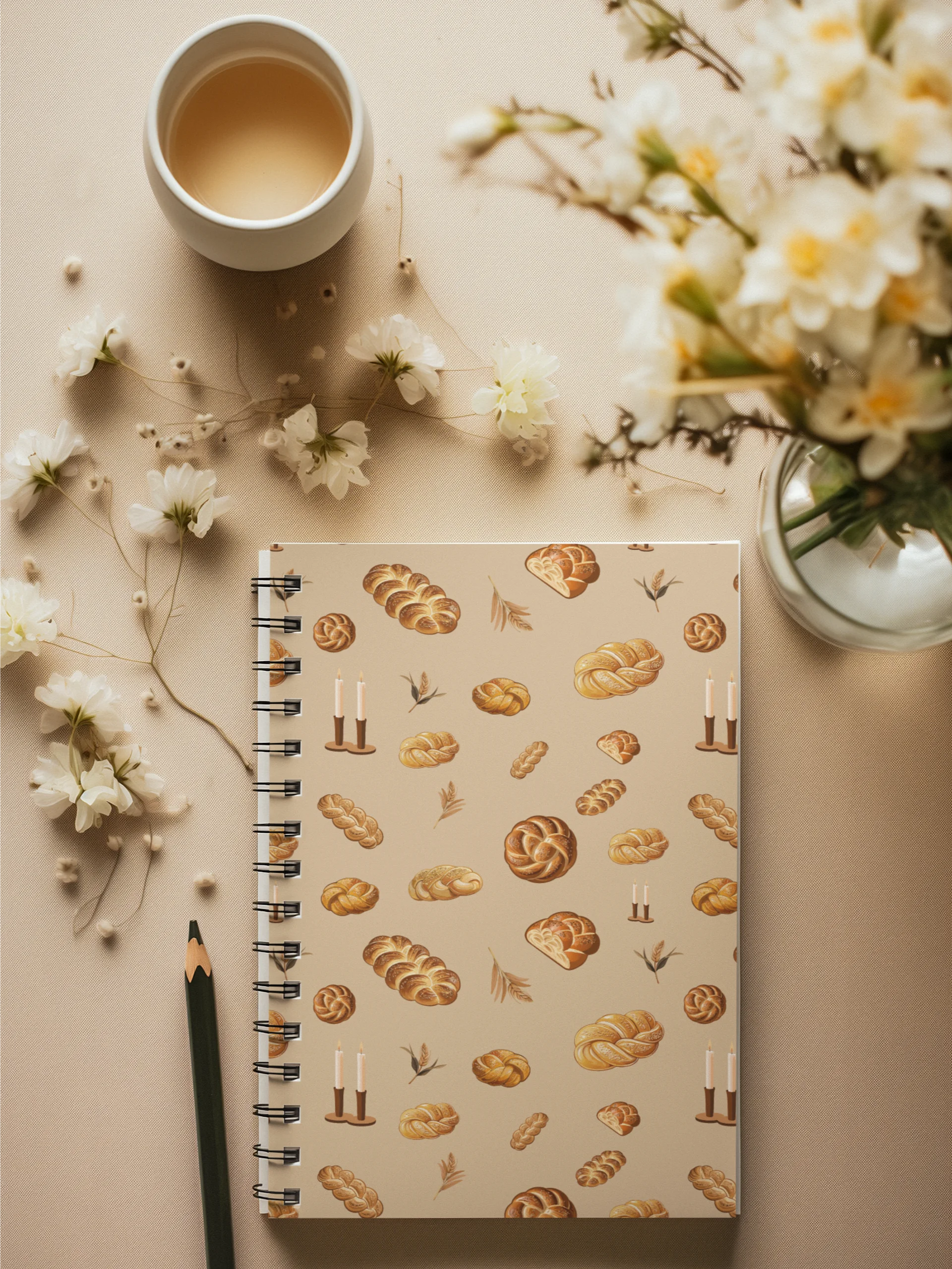 Pass the Challah Dotted Spiral Notebook product image (1)