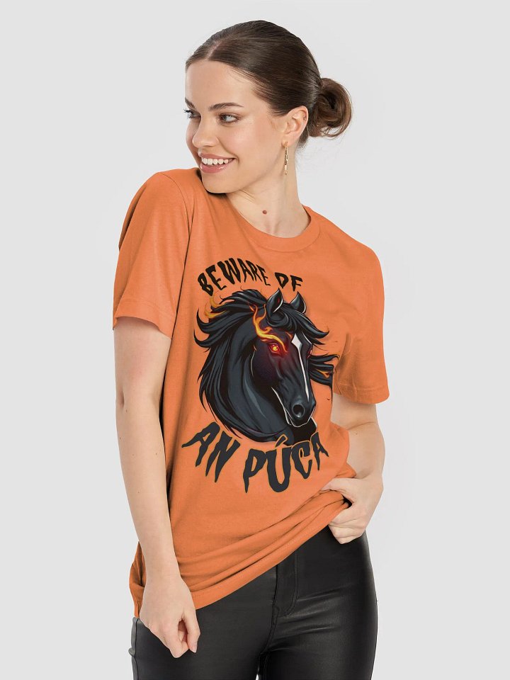 Beware of An Púca - Irish Samhain (Halloween) Supersoft T-shirt with Vintage-Feel Print product image (2)