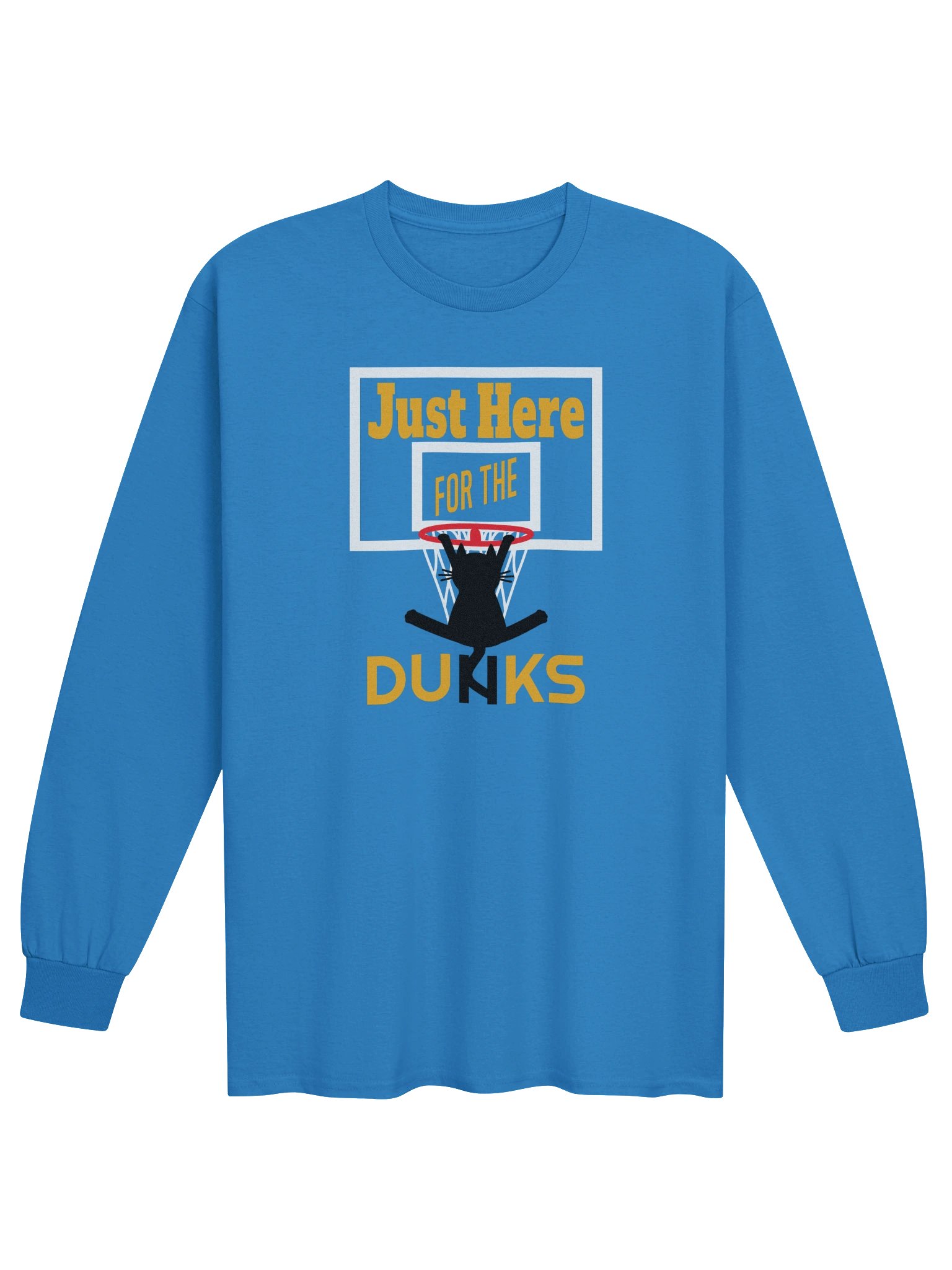 Basketball Cat (Just Here for the DUNKS) - Unisex Adult Long Sleeve T-shirt product image (7)