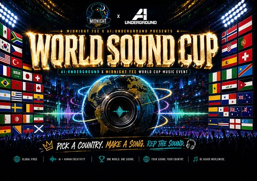 🚨 AI:Underground x Midnight Tee World Sound Cup 🌍🎵⚽

The World Cup is here, and we’re celebrating with a month-long music cha...