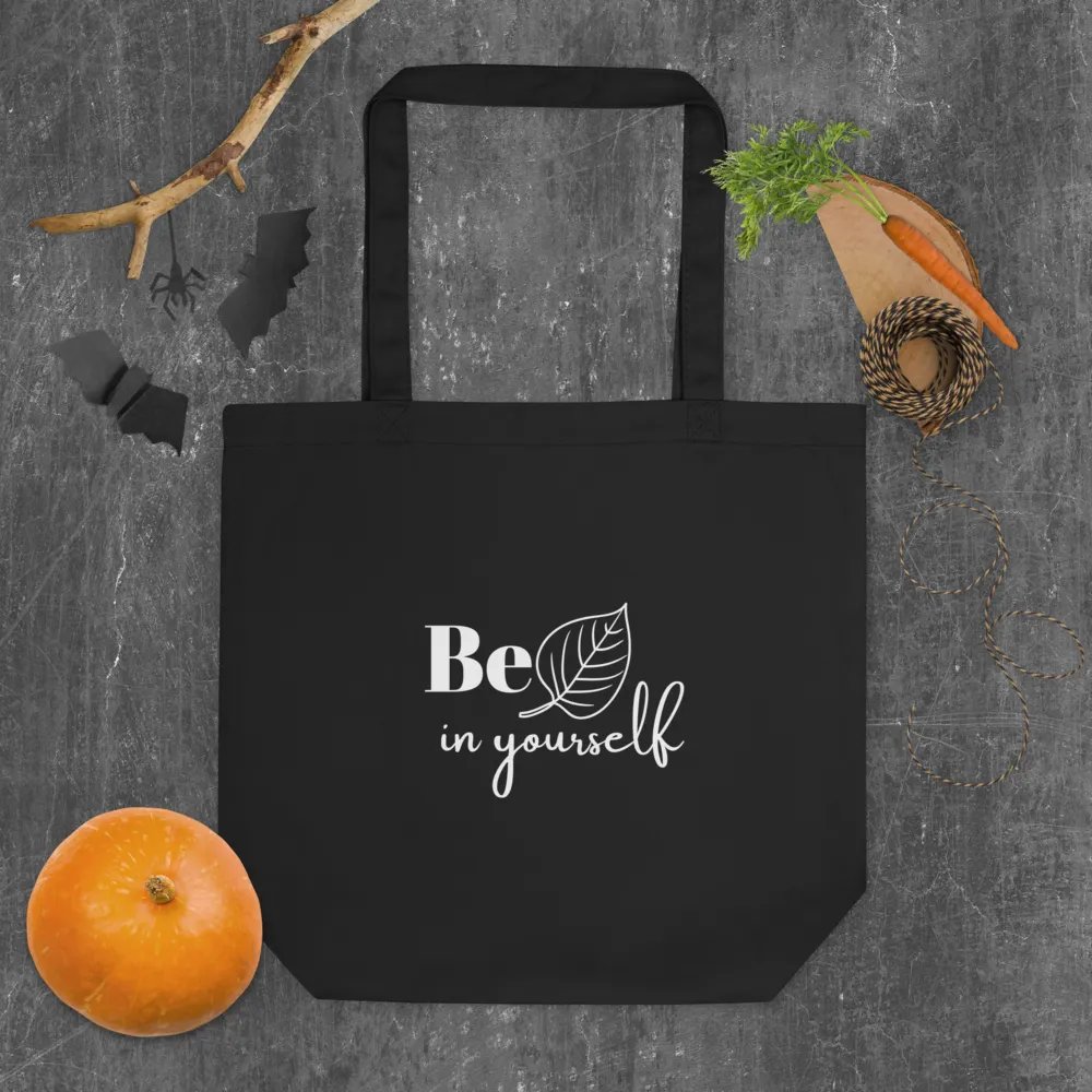 Beleaf in Yourself — Organic Cotton Black Tote Bag for Everyday Use product image (4)