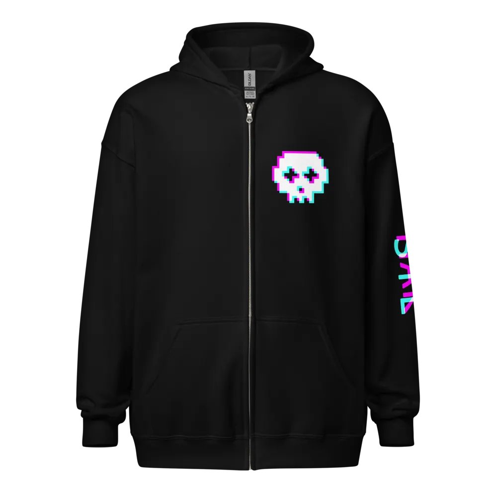 HakSTL Retro Skull Full-Zip Hoodie (Gildan) product image (1)