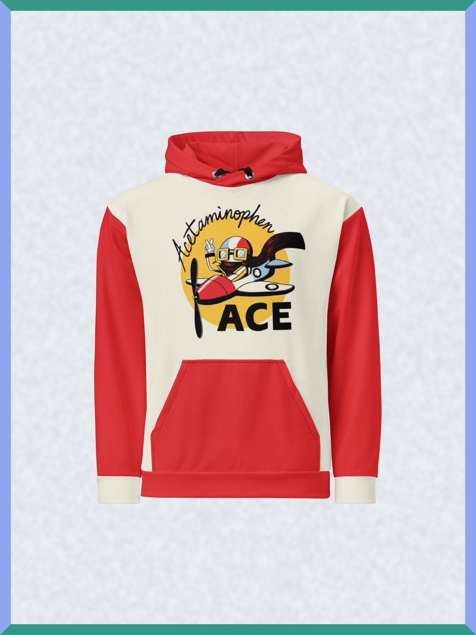 Acetaminophen Ace - Red-Sleeved Pullover Hoodie product image (1)