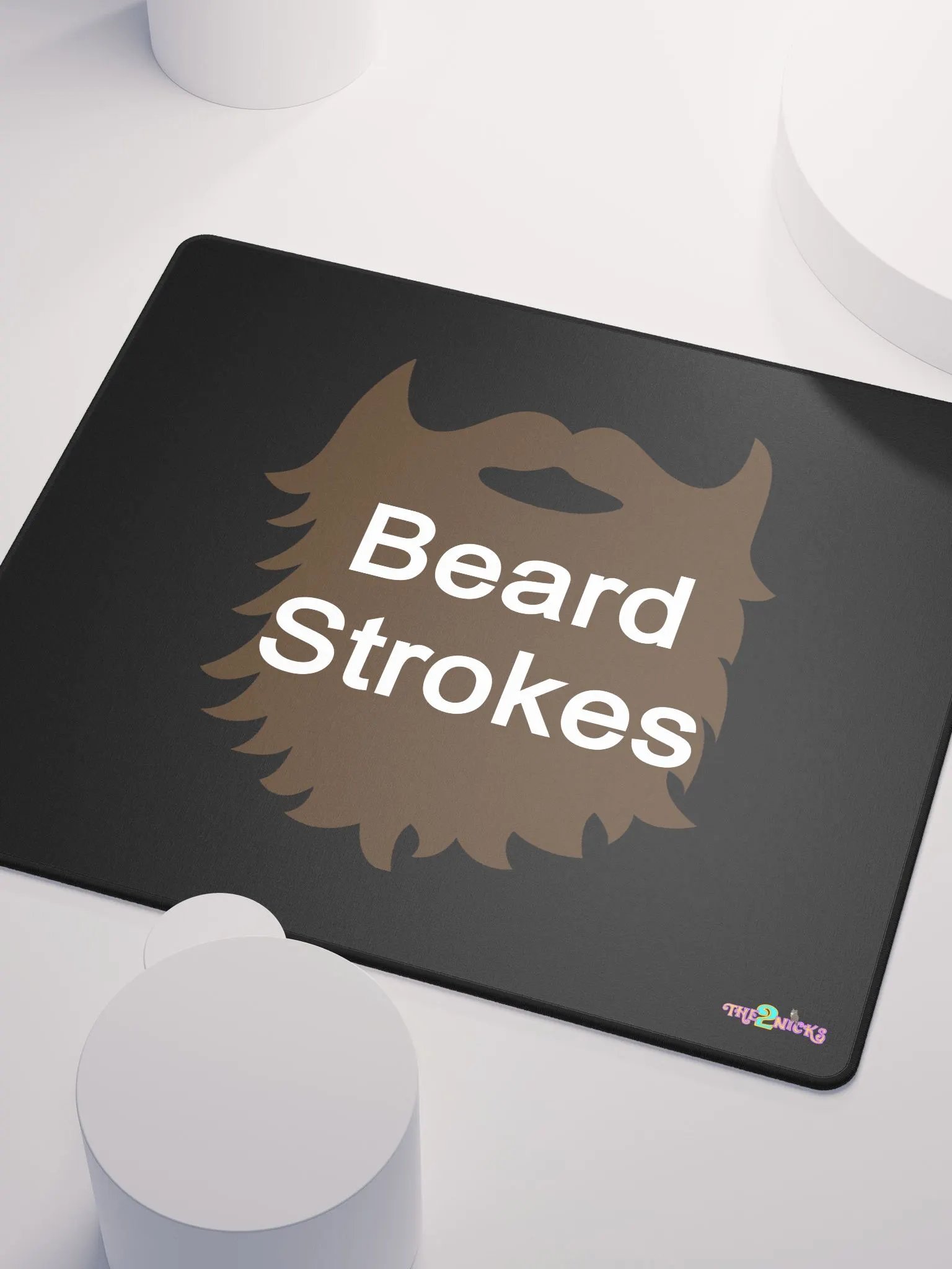 Brown Beard Strokes Gaming Mouse Pad (Black) product image (3)
