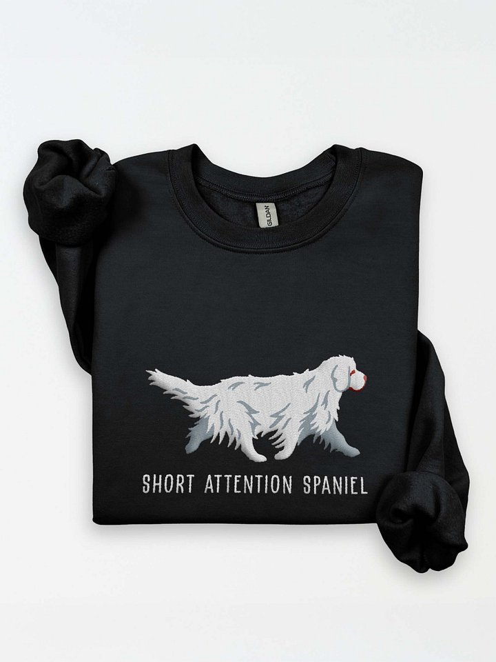 Short Attention Spaniel Sweatshirt (Embroidered) of a Clumber Spaniel(White) product image (1)
