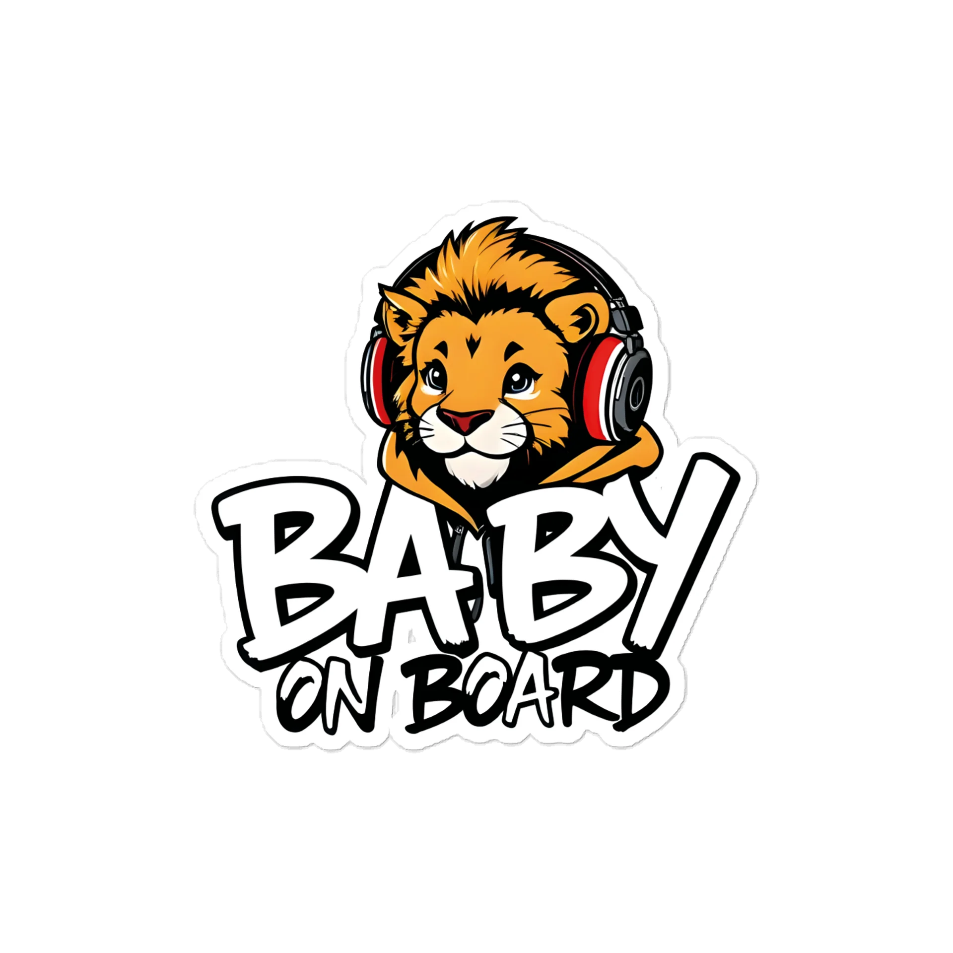 Cool Lion Urban Style Car Decal - 5x5 Premium Vinyl Sticker - Streetwear Inspired Lion with Headphones Graphic for Cars and Jeeps product image (1)