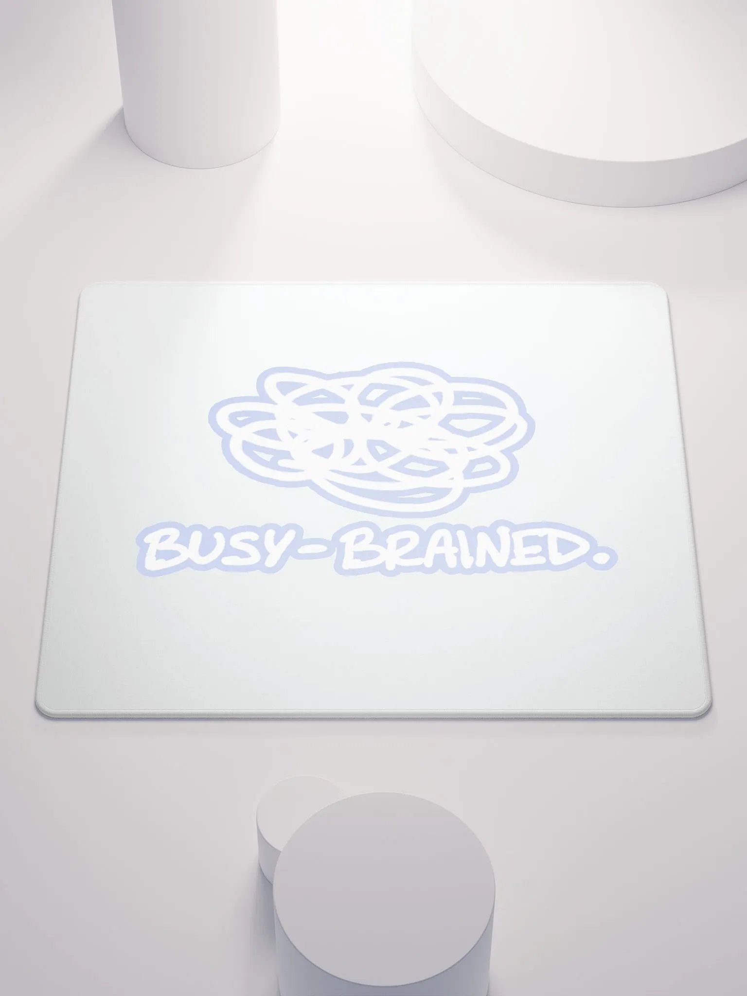 BUSY-BRAINED (lined design, #BDCAEF) mouse pad product image (1)