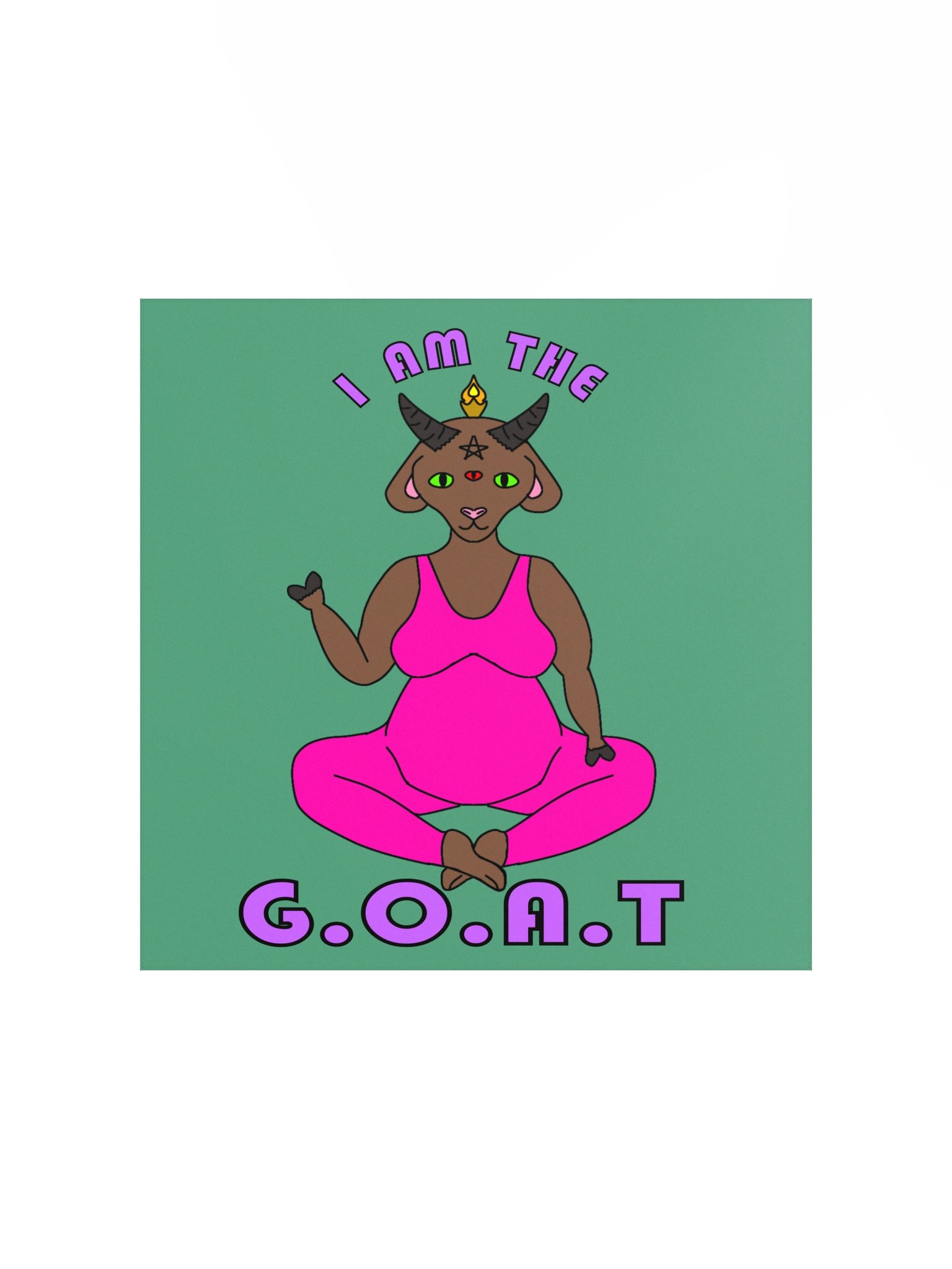 I am the G.O.A.T. Baphomet Brown Square Poster product image (1)