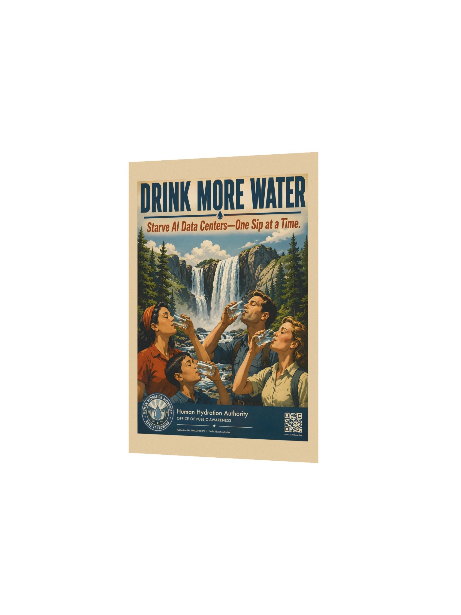 Drink More Water — Dystopian Water Wars Resistance Poster product image (2)