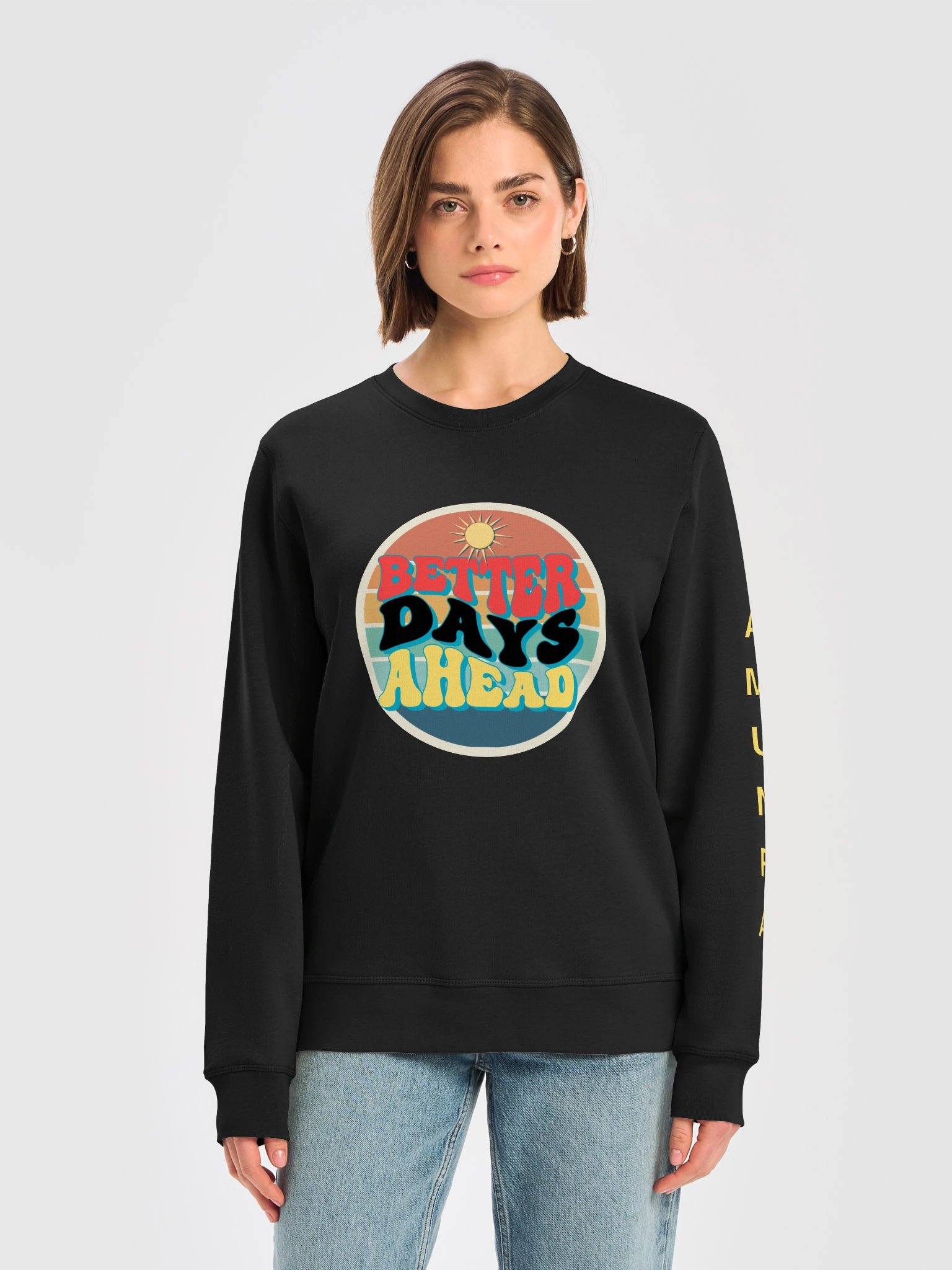 Better Days Ahead Retro Sun Unisex Sweatshirt product image (14)