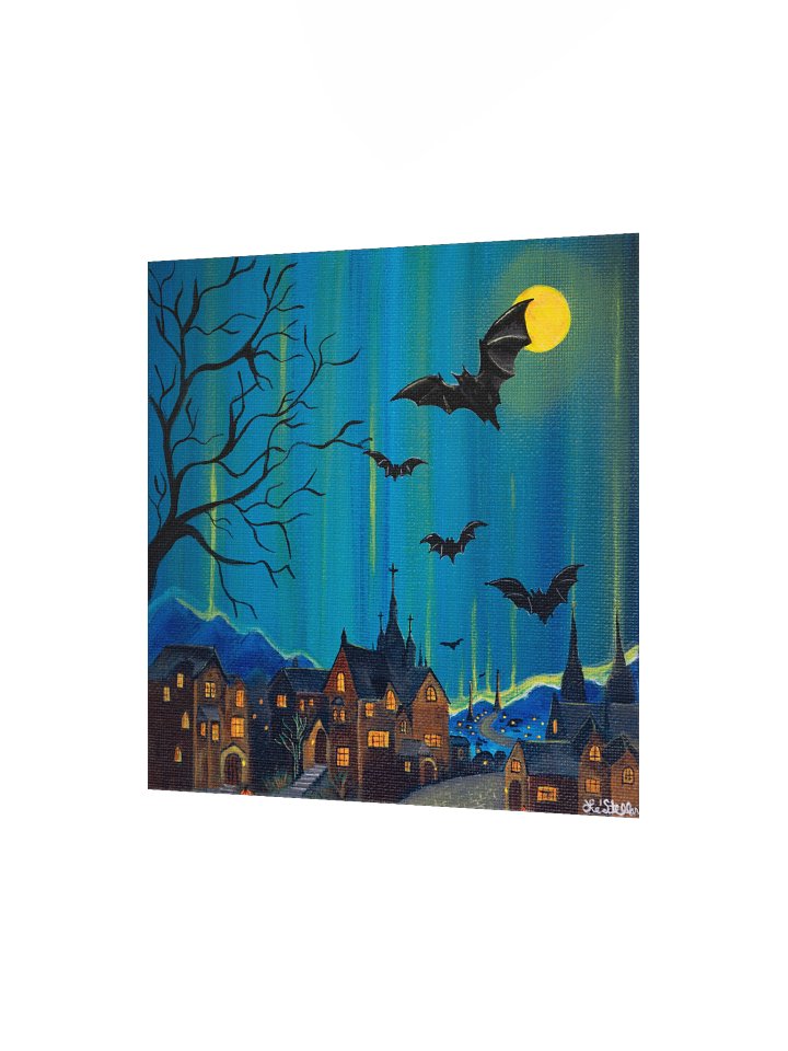 Starry Night Bat Village Original Art Print product image (2)