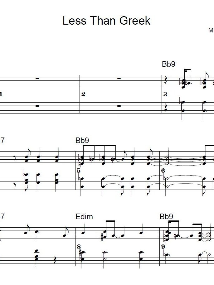 Less Than Greek - Blues piano - Piano sheet music product image (1)