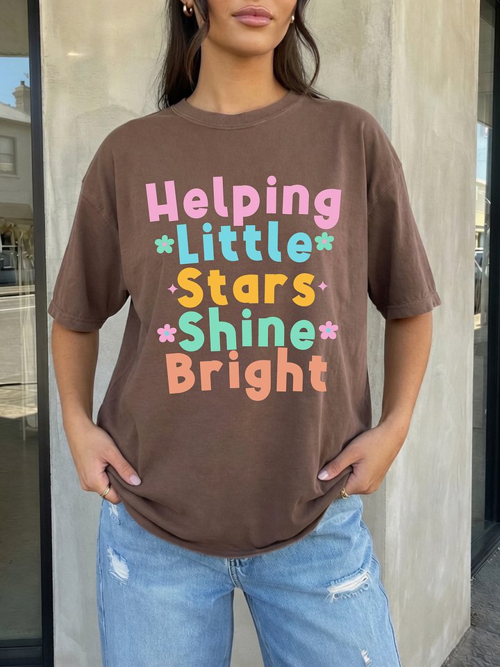 Helping Little Stars Shine Bright Teacher T-Shirt product image (3)