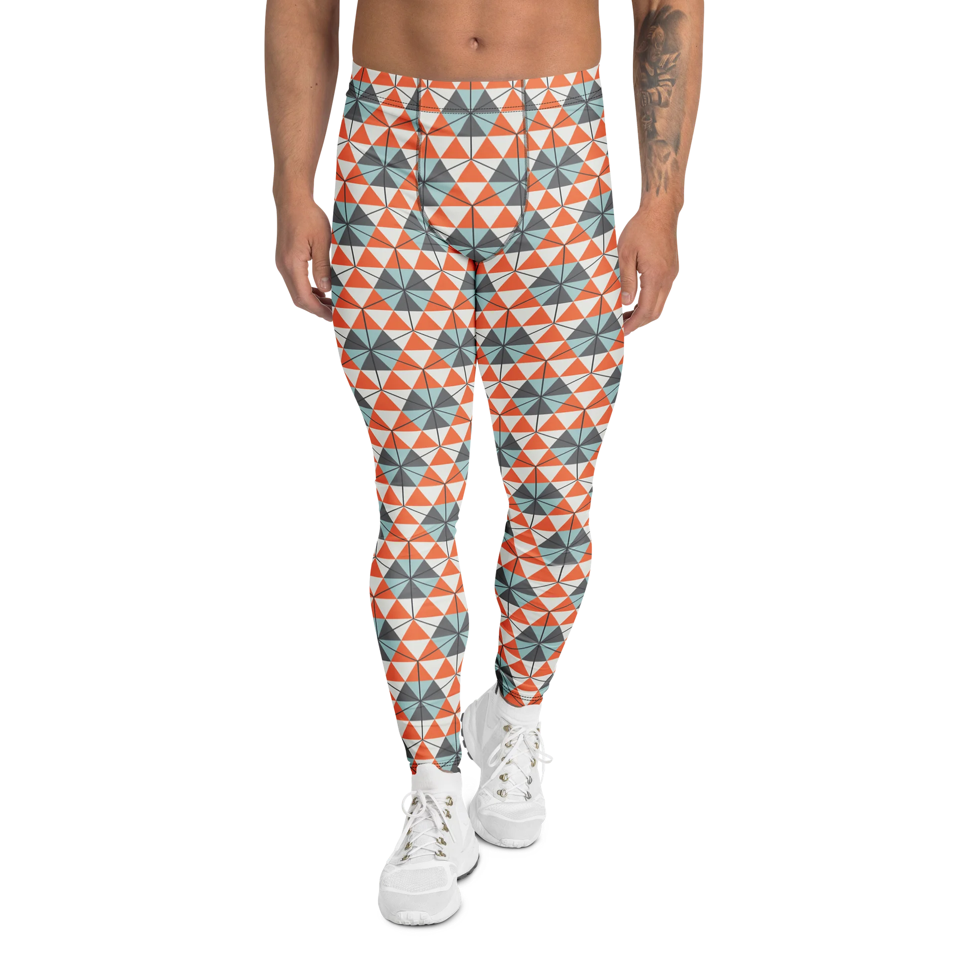 Comfortable Men's Leggings Colorful Triangles product image (1)