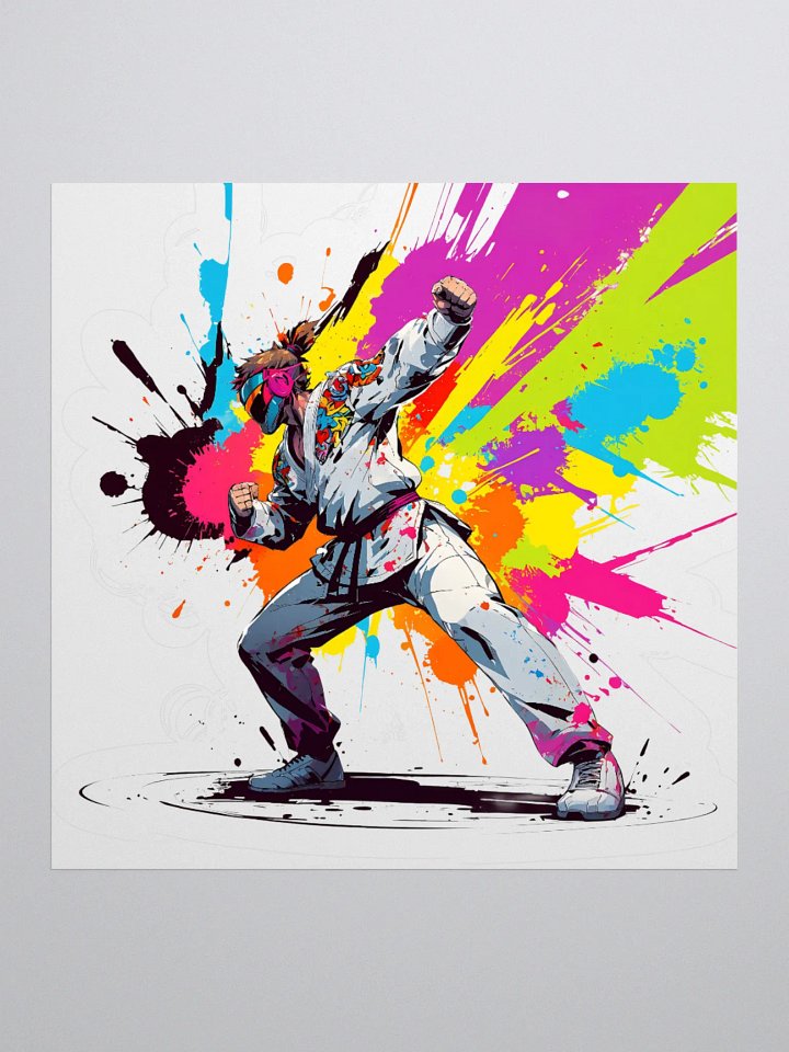 Kiss Cut Stickers ( D_0144_Color Kick Taekwondo Boy of the Streets ) product image (2)