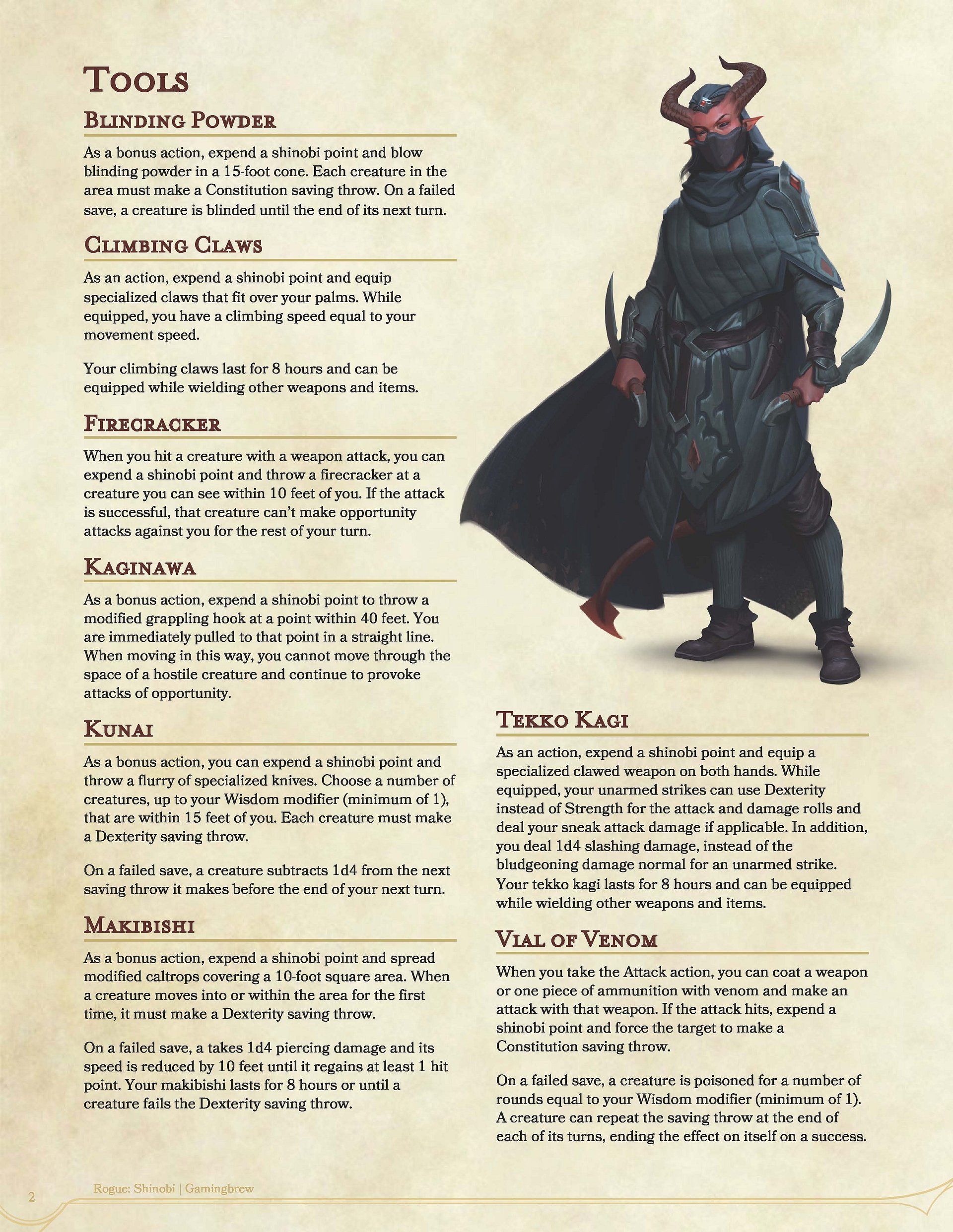 Shinobi | 5E Rogue Subclass product image (3)