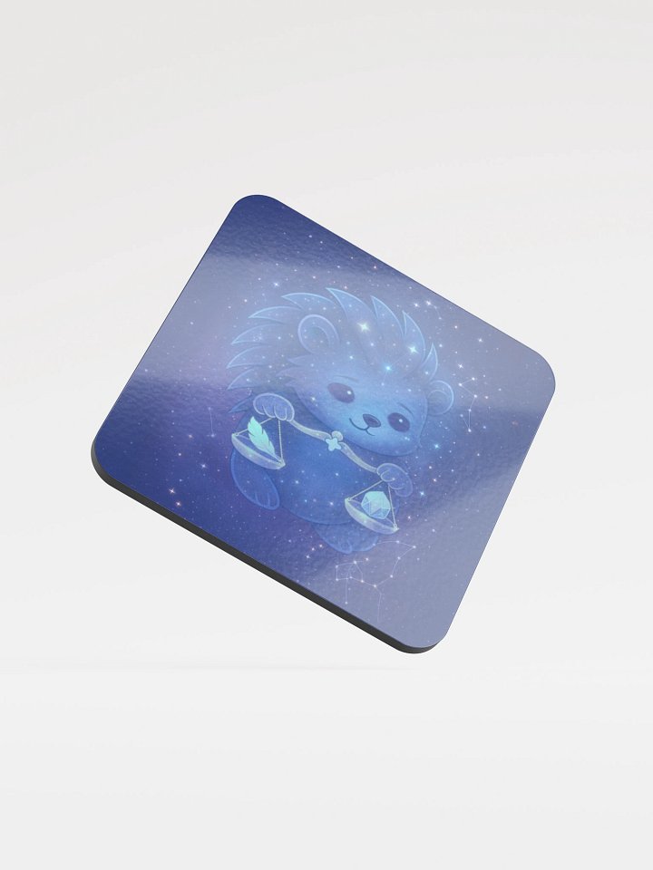 Zodiac hedgie Libra coaster product image (1)