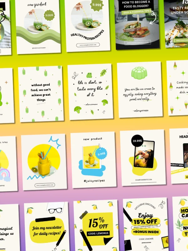 MRR/PLR Instagram Food Feed Templates product image (3)