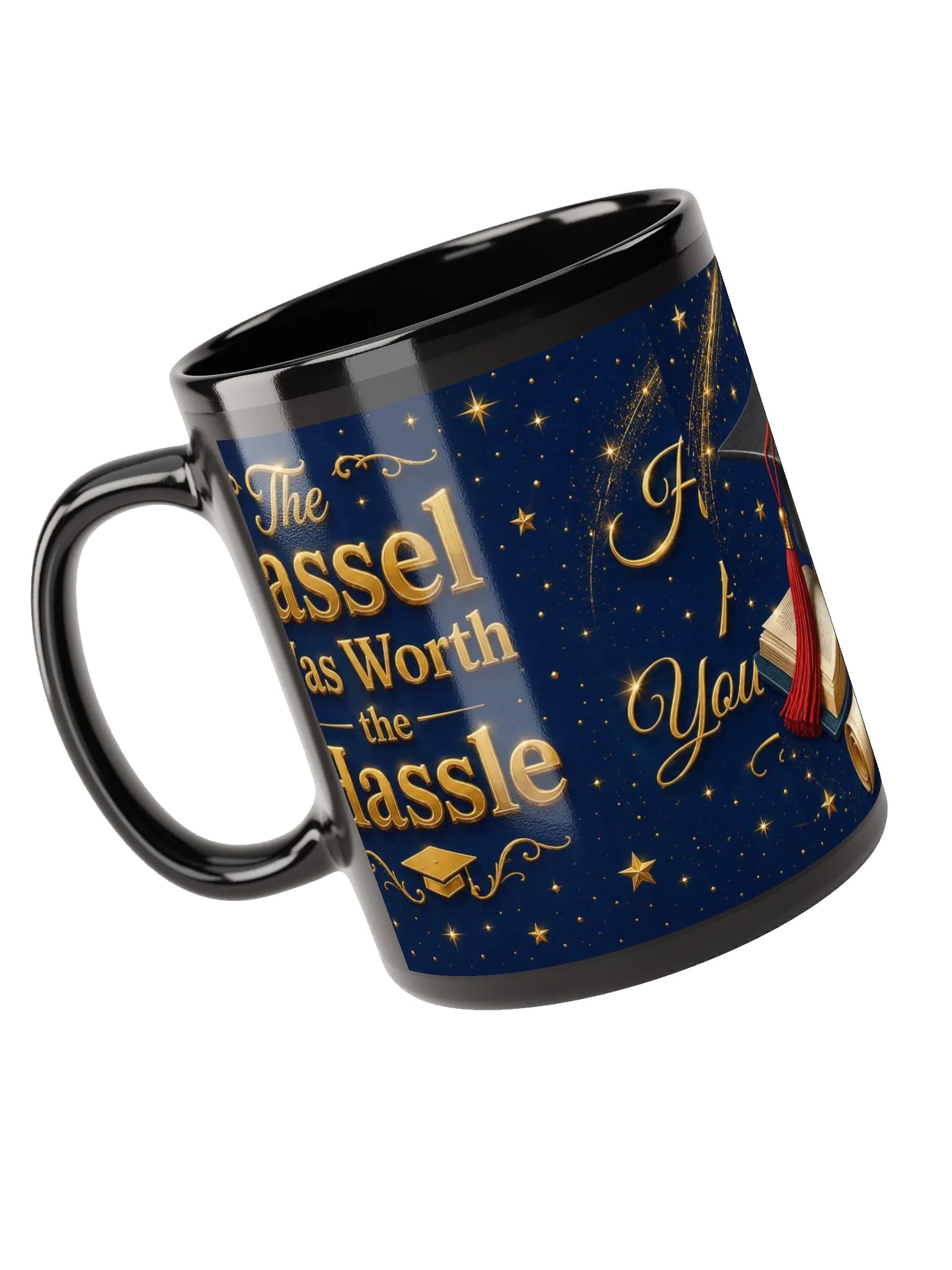 The Tassel Was Worth the Hassle — Black Glossy Graduation Mug 15oz product image (11)