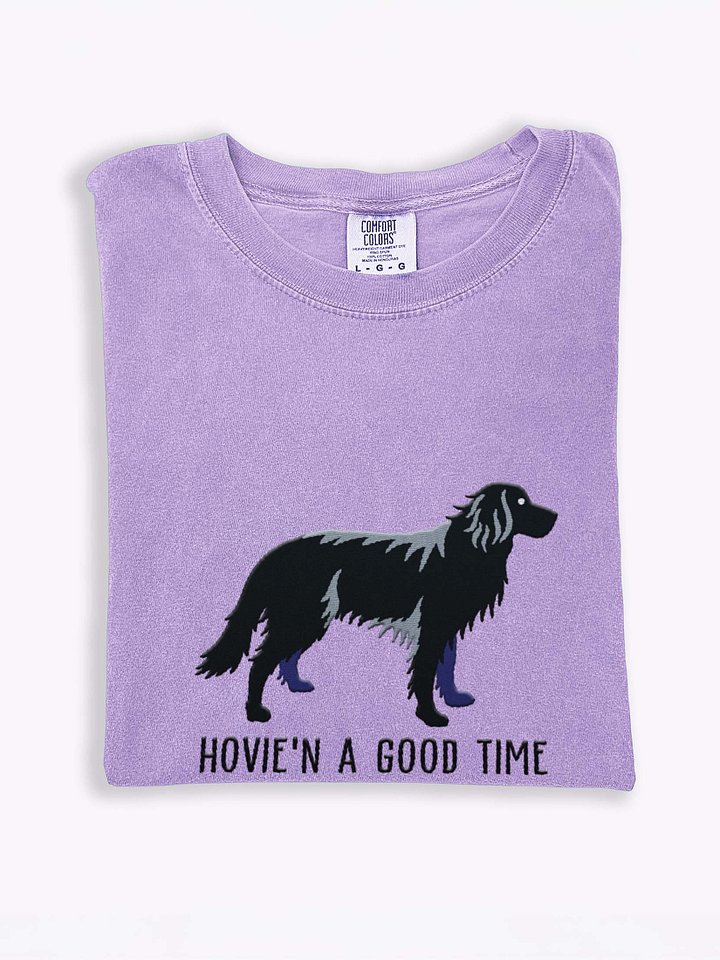 Hovie'n a Good Time T-Shirt(Embroidered) of a Hovawart(Black) product image (1)