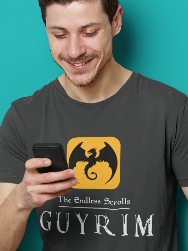 Guyrim: The Endless Scrolls Skyrim + Grindr Parody Tee (Unisex) product image (1)