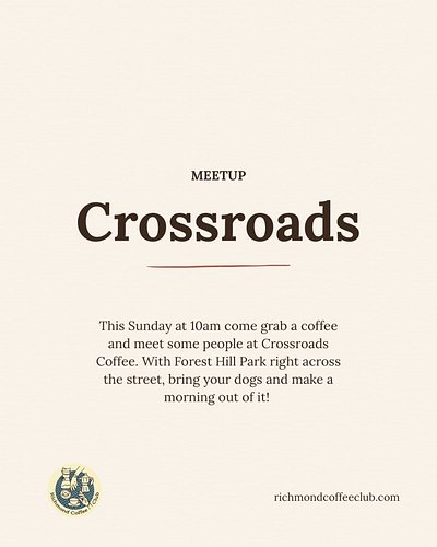 Sunday 7/14 @10am. See you soon Richmond Coffee Club ☕️