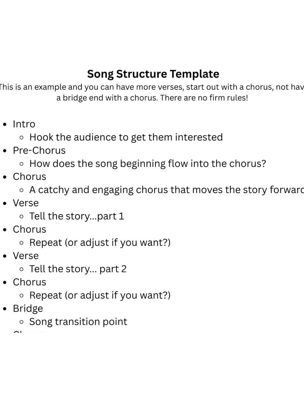 Song Structure Template product image (1)