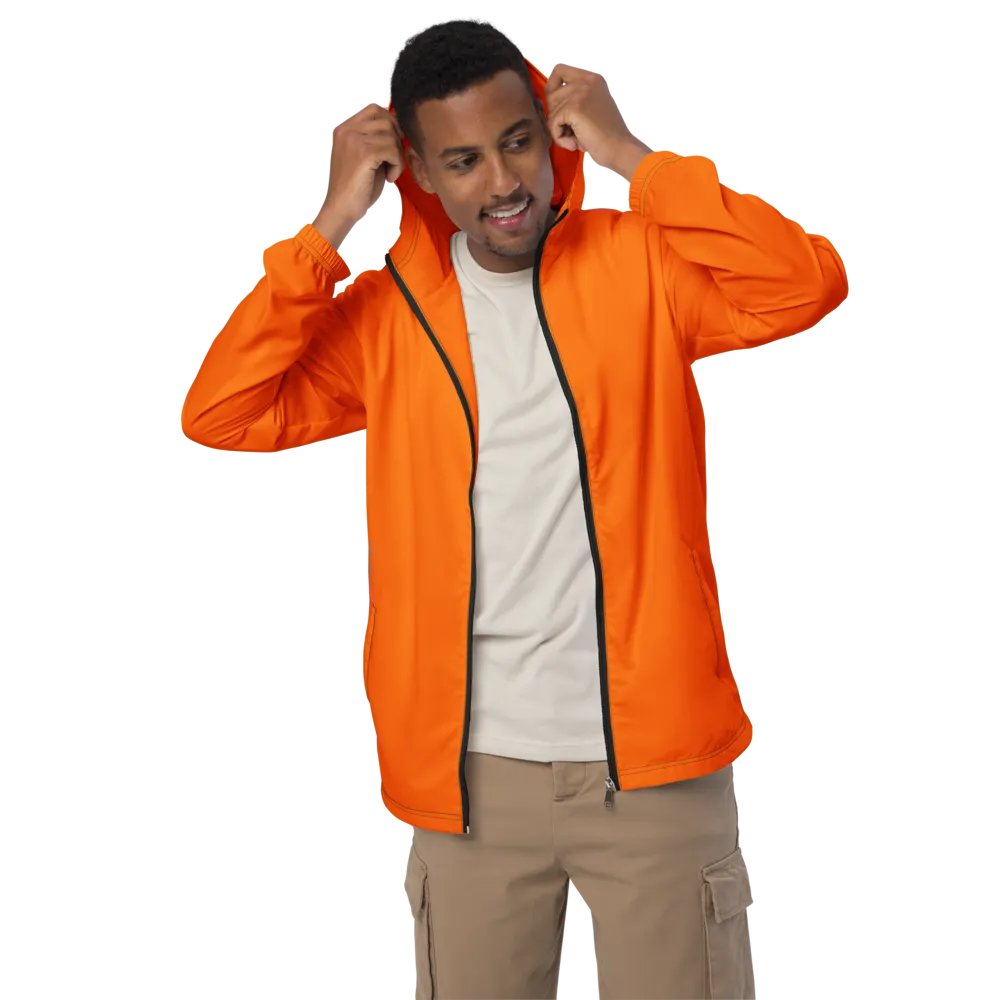 Plain Color Orange Windbreaker product image (1)