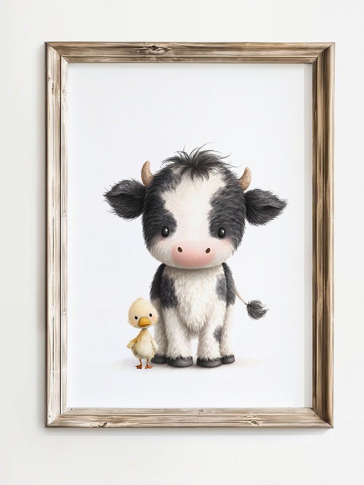 Holstein Cow and Duck Farm Nursery Print product image (1)
