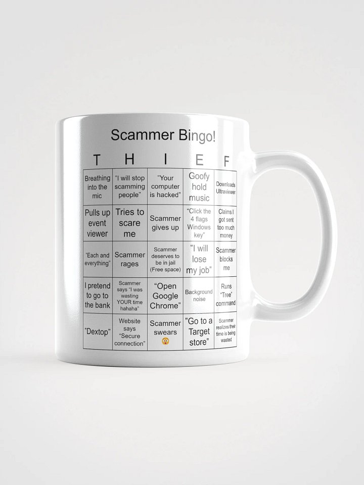 Scammer Bingo! White Glossy Mug product image (1)