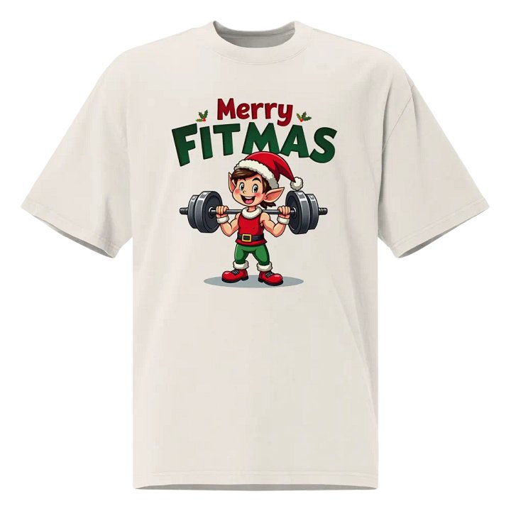 Merry Fitmas Elf Oversized Tee product image (1)