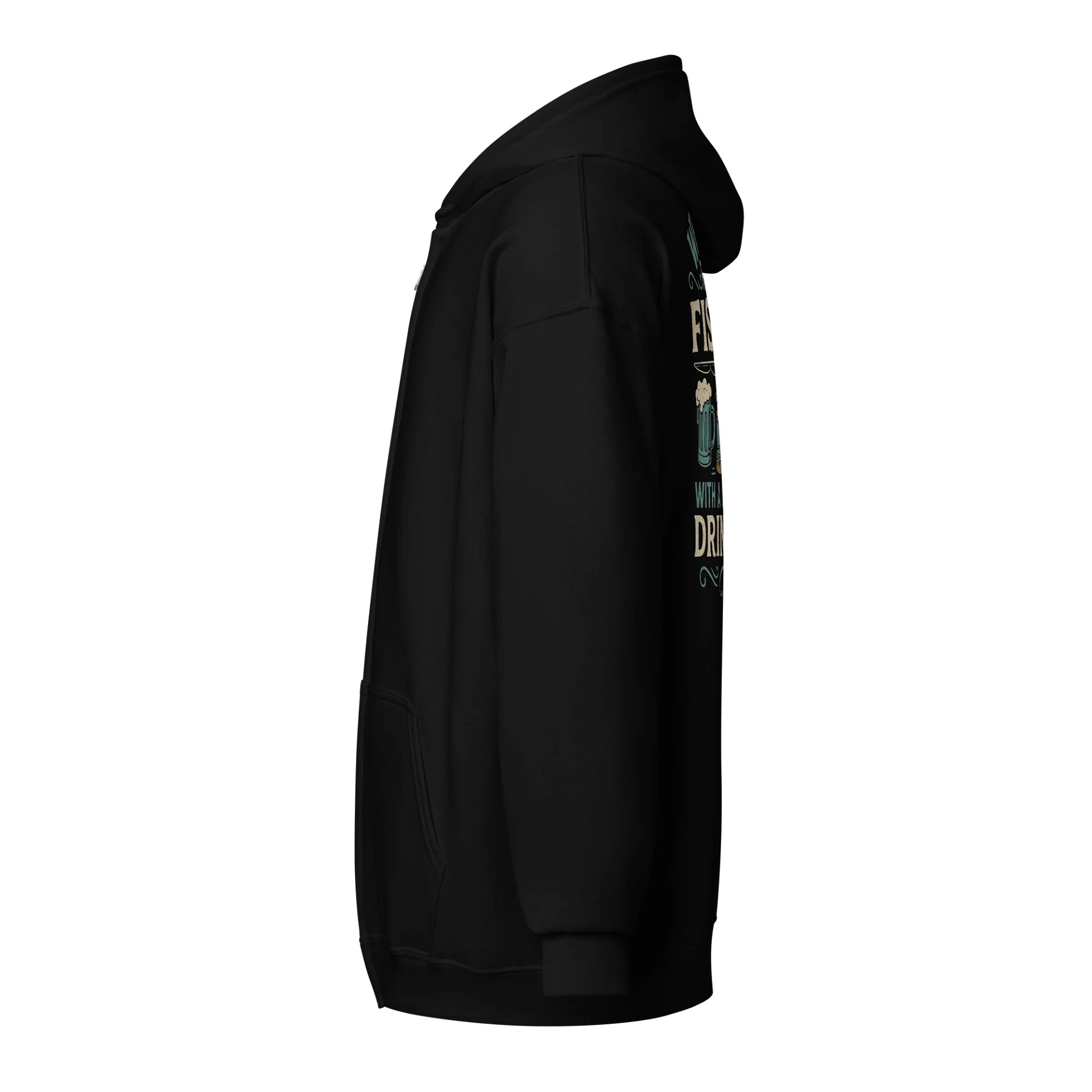 Funny Fishing Zip Hoodie – Weekend Forecast Drinking & Casting product image (7)