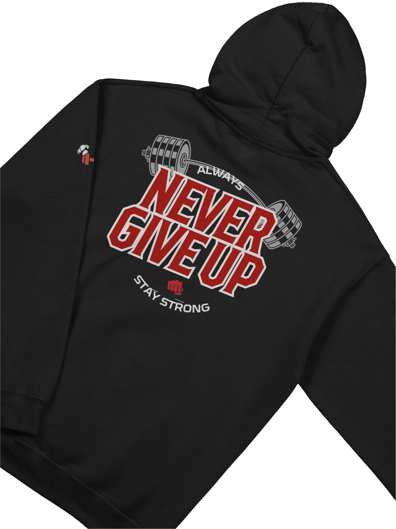 The New - Team Weight Room Chef Hoodie – “Never Give Up. Always Stay Strong.” product image (4)