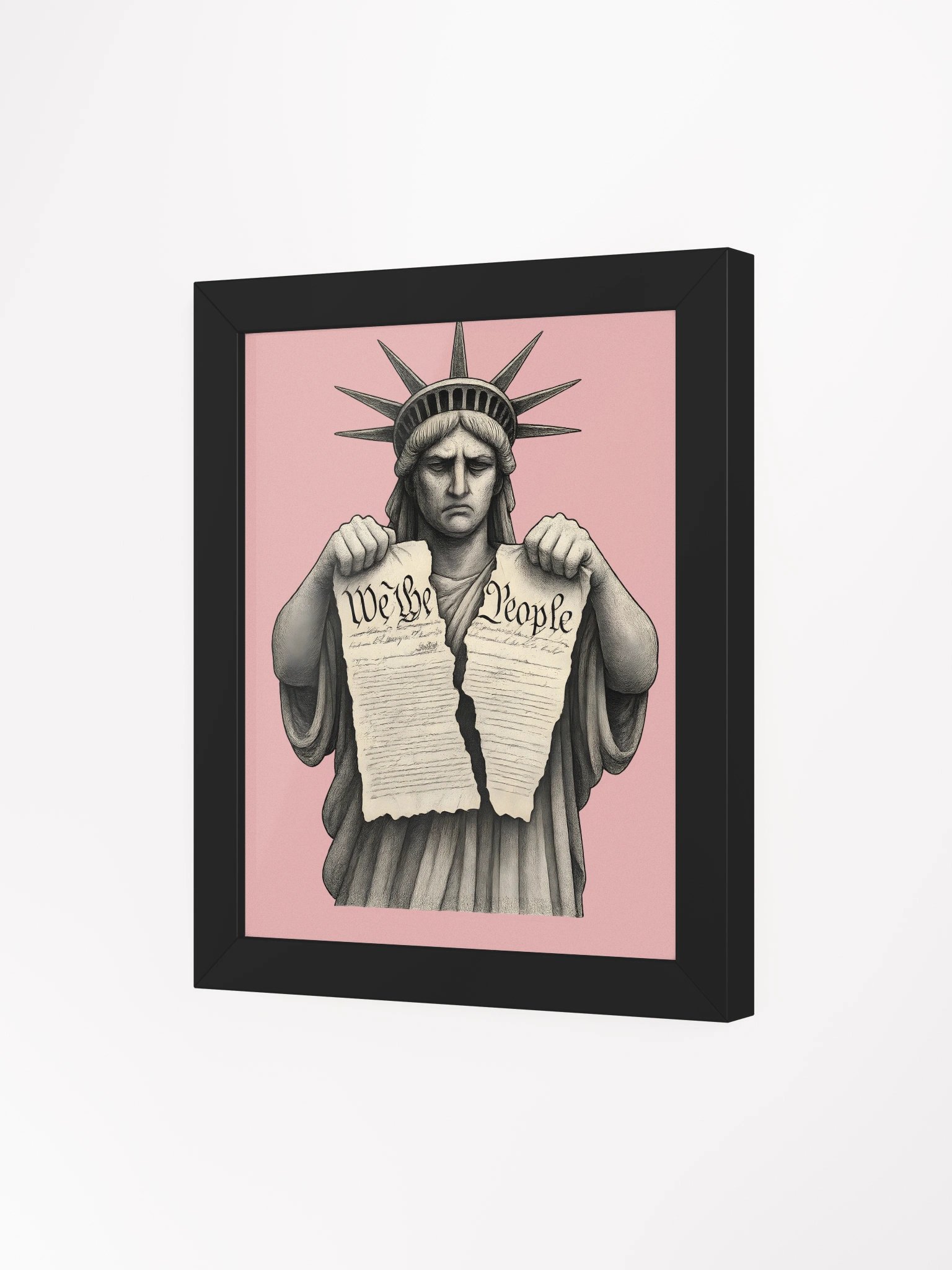 Statue of Liberty Tearing Constitution Framed Art product image (15)