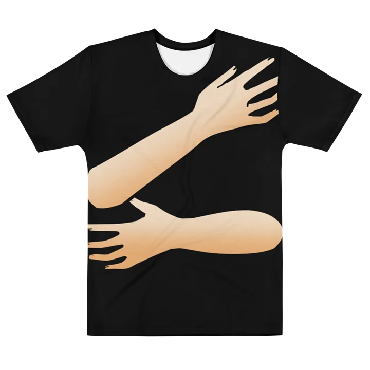 Back Hug T-Shirt (black shirt / White skin tone) product image (1)