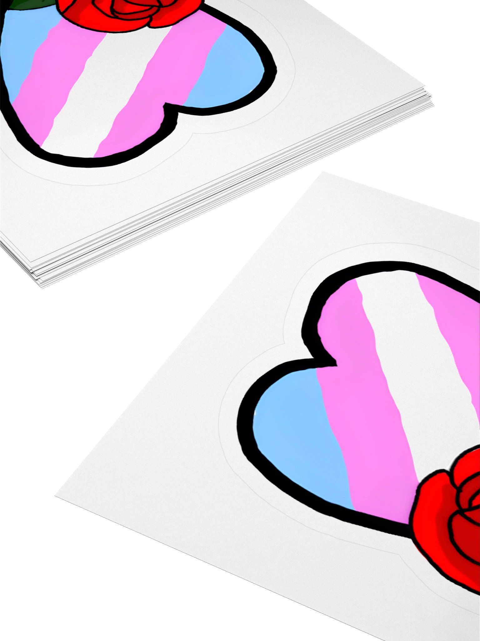 Rose Trans Pride Heart Stickers product image (4)