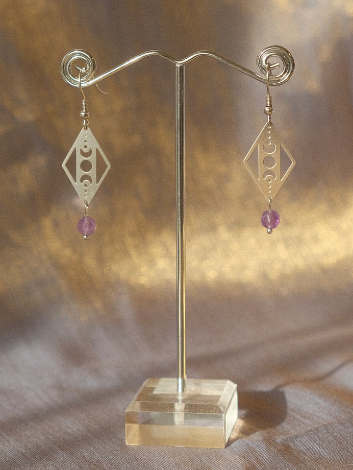 Amethyst Moon Phases Earrings product image (2)