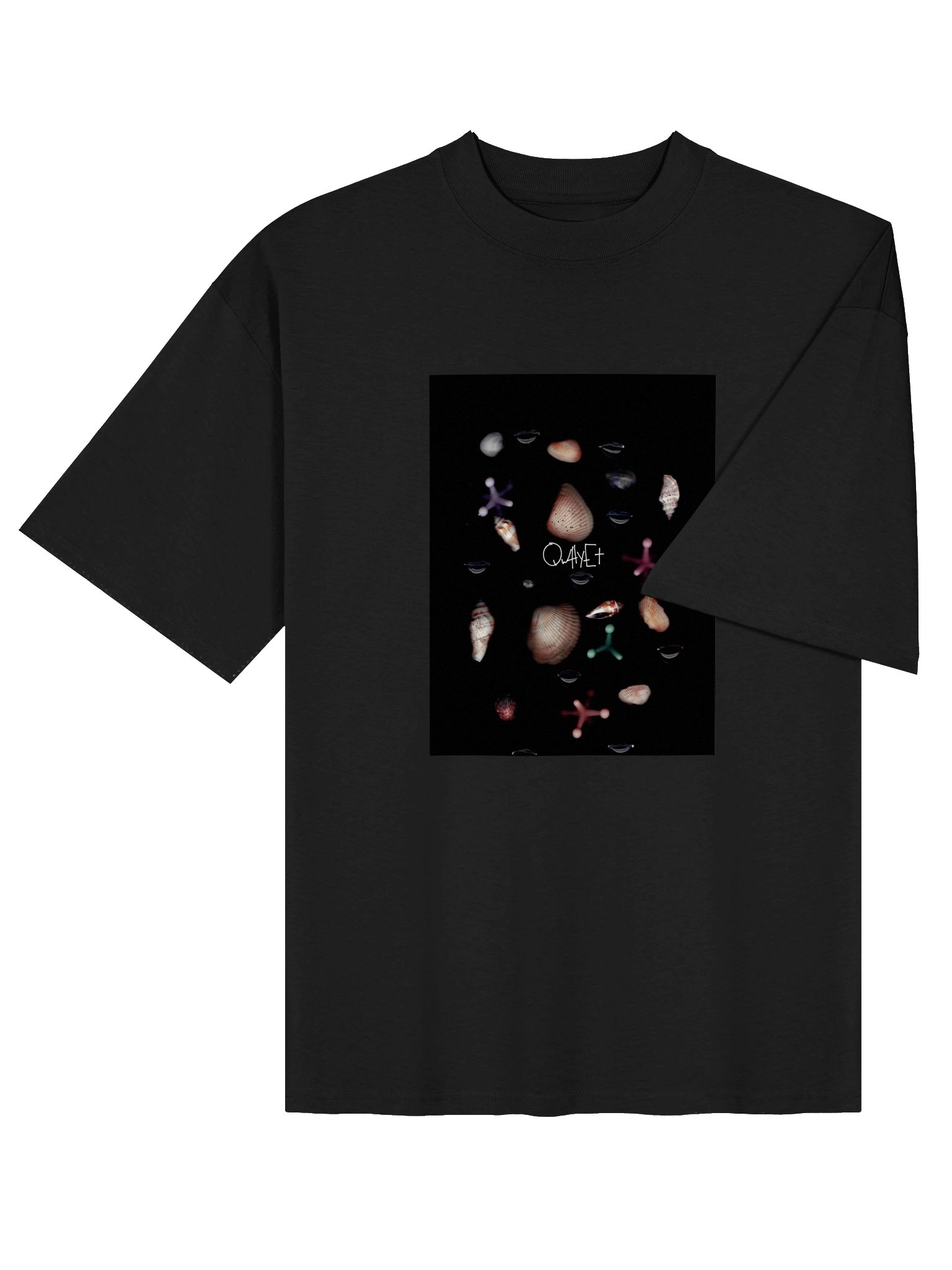 QWHYET Shellscape Oversized Tee (Black) product image (4)