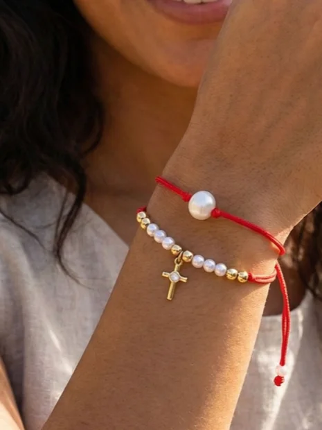 Bracelet Croix & Perles - Acier Inoxydable product image (2)