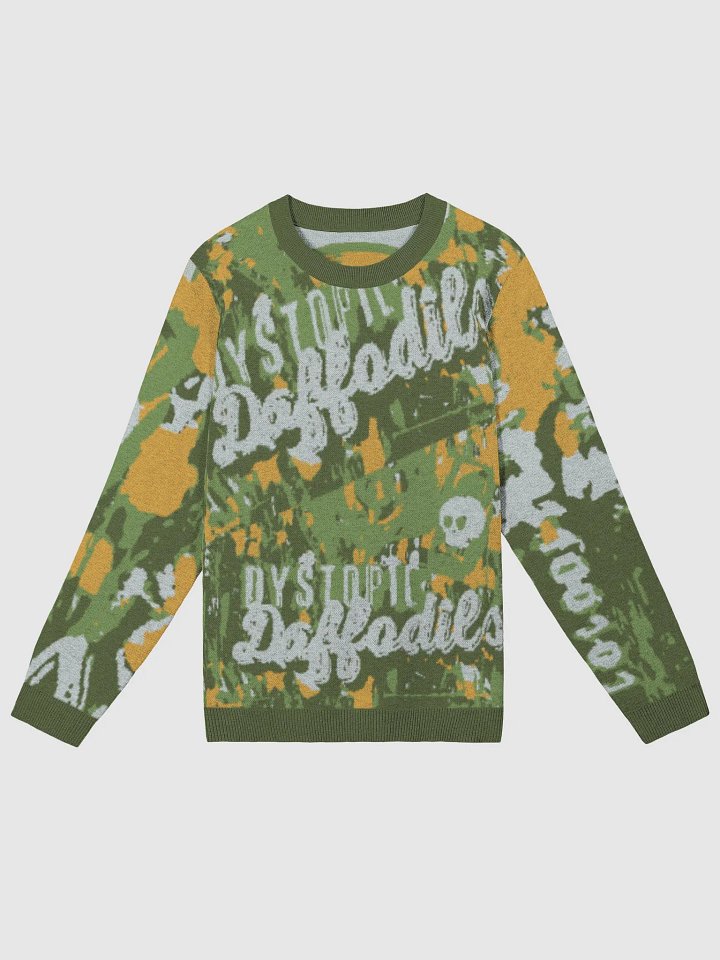 Dystopic Daffodils - Olive | Custom Knitted Crewneck Sweater - Classic Fit product image (1)
