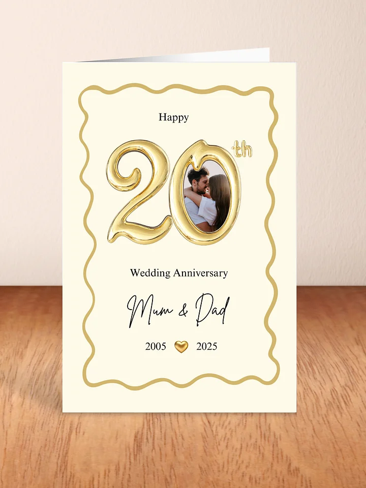 20th Year Wedding Anniversary Photo Card For Parents Template product image (2)