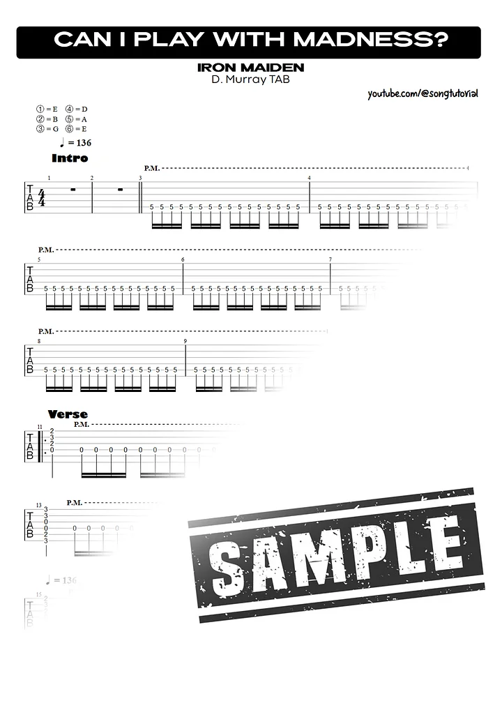 Can I Play With Madness? | PDF Tab + Guitar Pro | Iron Maiden product image (2)