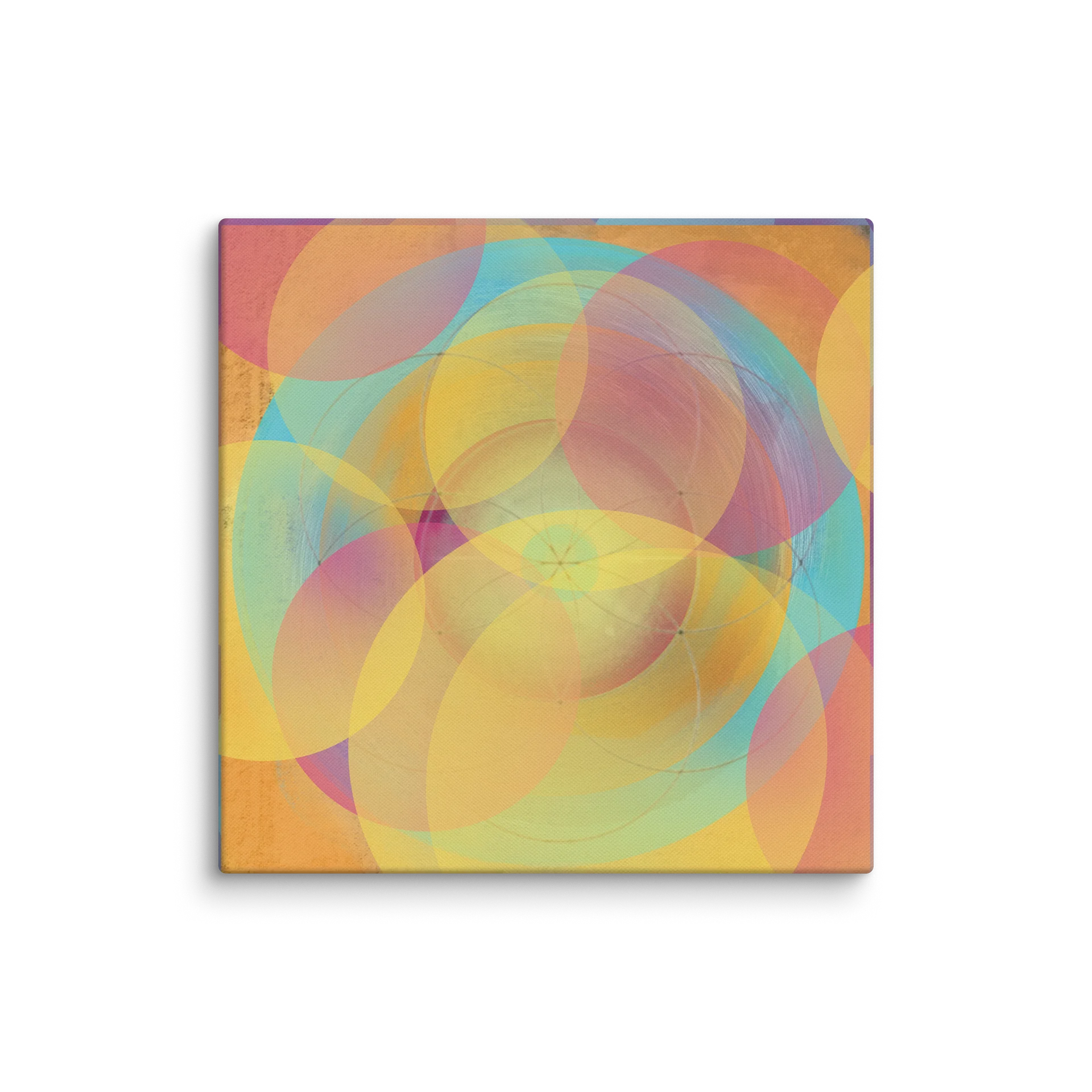 Zentrierte Harmonie – Abstraktes Kunstwerk in Pastell & Goldgelb product image (1)