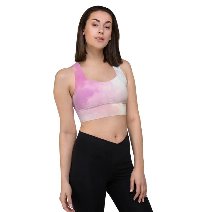 Blur cloud rainbow Design Longline Sports Bra - v4 product image (1)