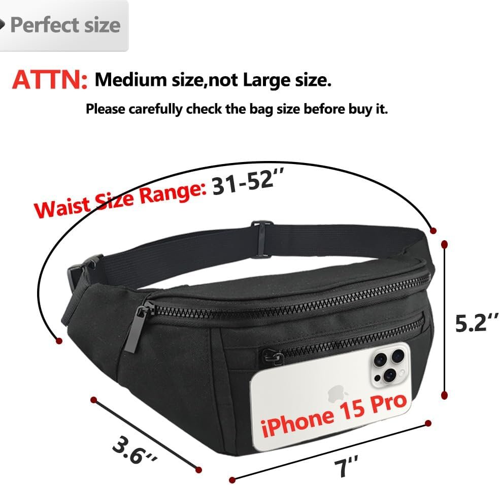 MEEBOY Fanny Pack for Men Women, Crossbody Waist Bag Pack Phone Bag product image (3)