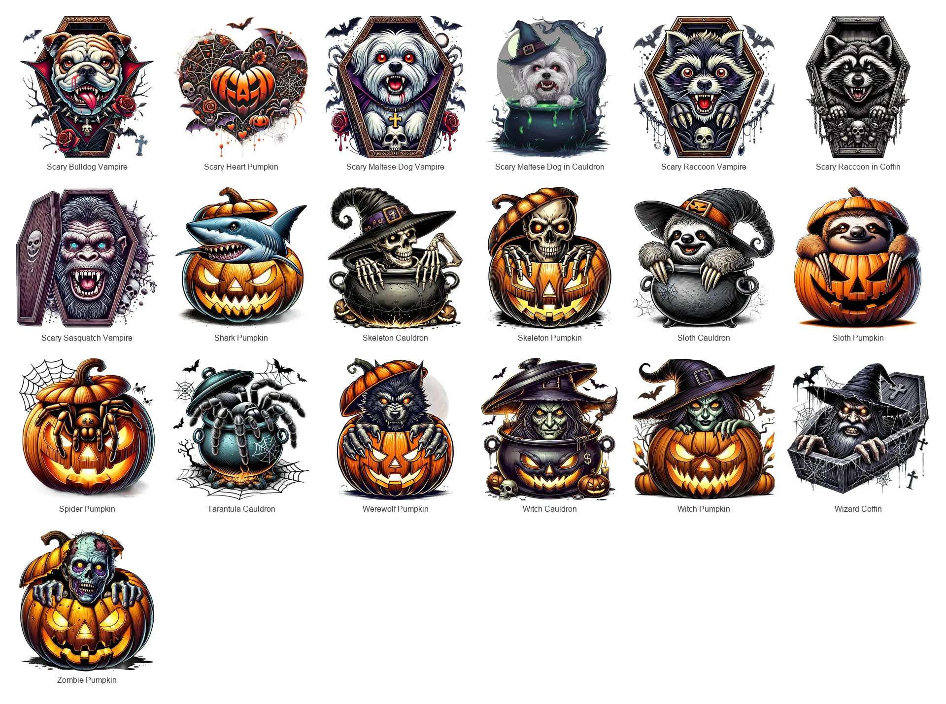 Halloween PNG Bundle | 91 Designs | Commercial Use | Sublimation Clipart product image (5)