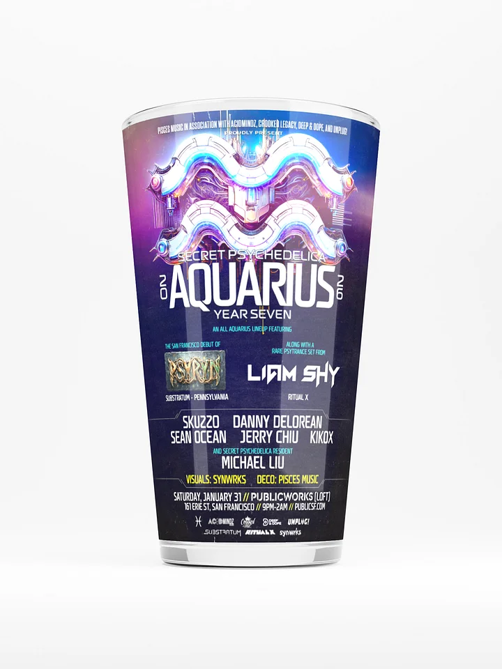 Aquarius 2026 Shaker Pint Glass product image (1)