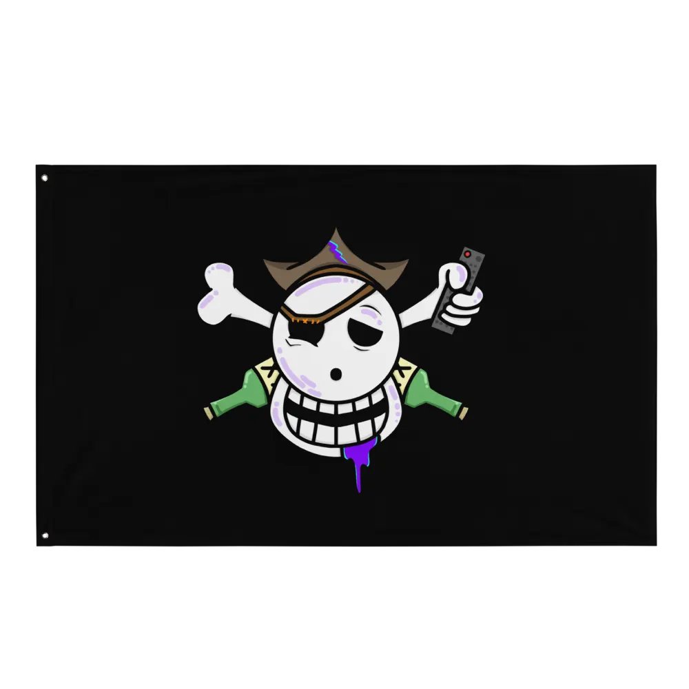 Drunk Watch Pirates Jolly Roger Banner product image (1)